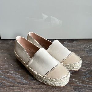 Two-Tone Beige Espadrille Shoes - Size 5.5